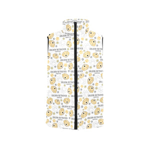 Golden Retriever Pattern Print Design 04 Women's Padded Vest