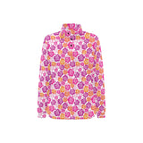 Hibiscus Pattern Print Design 01 Women's Long Sleeve Polo Shirt