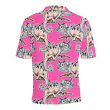 Chameleon lizard pattern pink background Men's All Over Print Polo Shirt