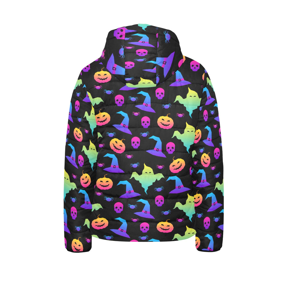 Colorful halloween background Kids' Boys' Girls' Padded Hooded Jacket