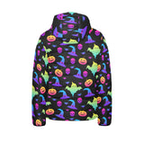 Colorful halloween background Kids' Boys' Girls' Padded Hooded Jacket
