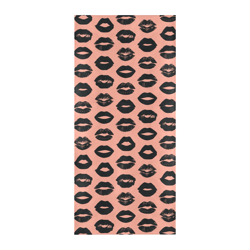 Lips Pattern Print Design 02 Beach Towel