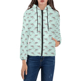 Kangaroo pattern background Women's Padded Hooded Jacket