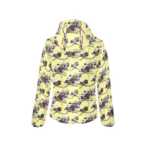 Ostrich Pattern Print Design 04 Women's Padded Hooded Jacket