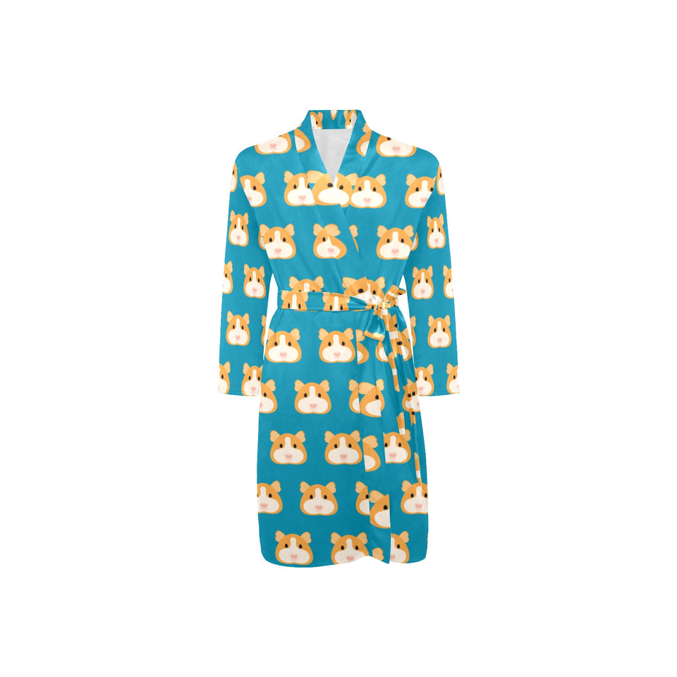 Guinea Pig Pattern Print Design 03 Men's Long Sleeve Belted Night Robe