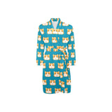 Guinea Pig Pattern Print Design 03 Men's Long Sleeve Belted Night Robe