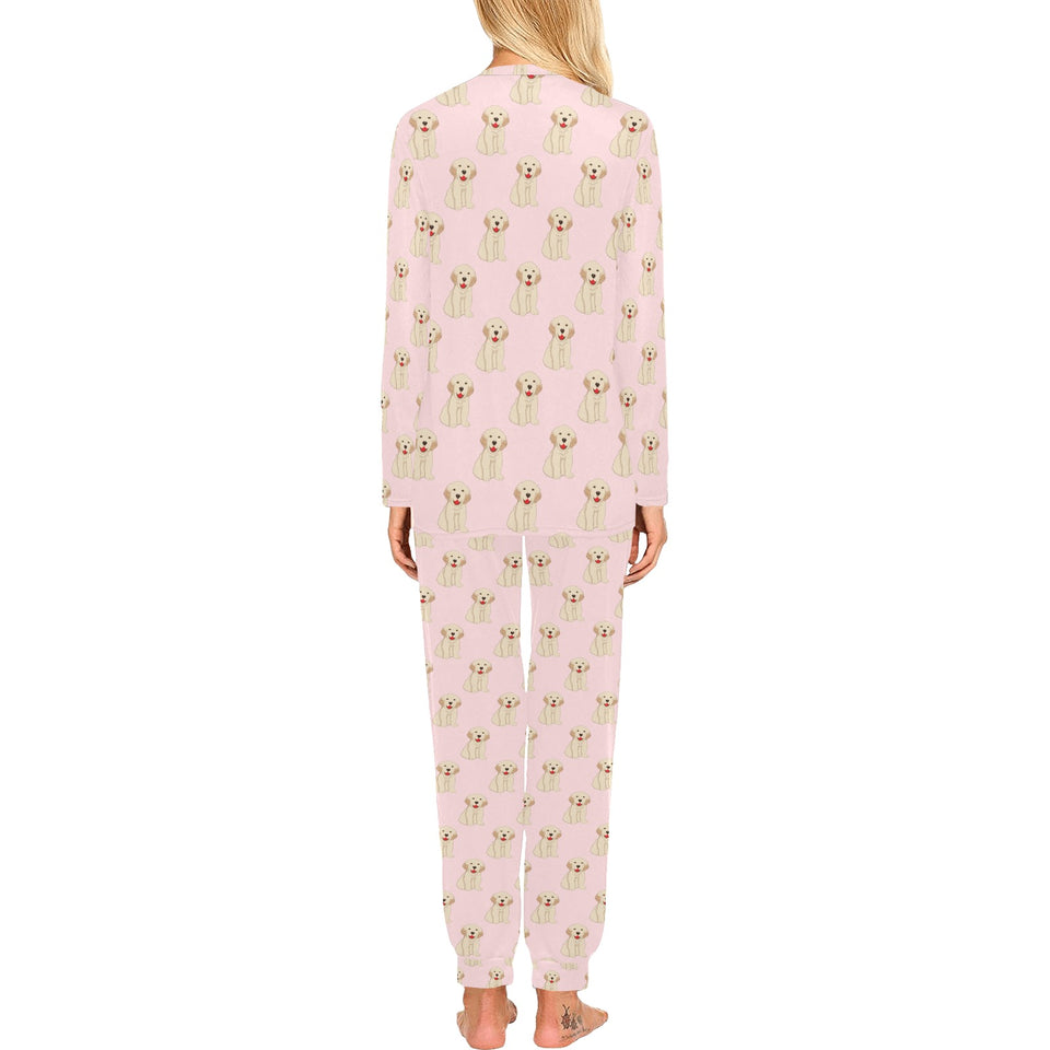 Golden Retriever Pattern Print Design 02 Women's All Over Print Pajama Set