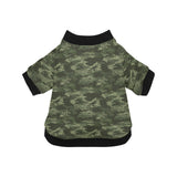 Digital Green camouflage pattern All Over Print Pet Dog Round Neck Fuzzy Shirt