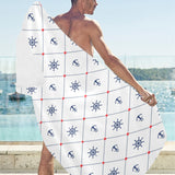 Anchor rudder nautical design pattern Beach Towel