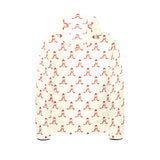 Golden Retriever Pattern Print Design 01 Kids' Boys' Girls' Padded Hooded Jacket