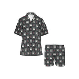 Piano Pattern Print Design 05 Women's V-Neck Short Pajama Set