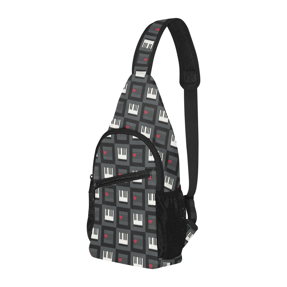 Piano Pattern Print Design 05 All Over Print Chest Bag