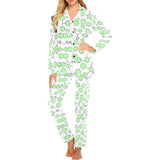 Chemistry Periodic Table Pattern Print Design 03 Women's Long Pajama Set