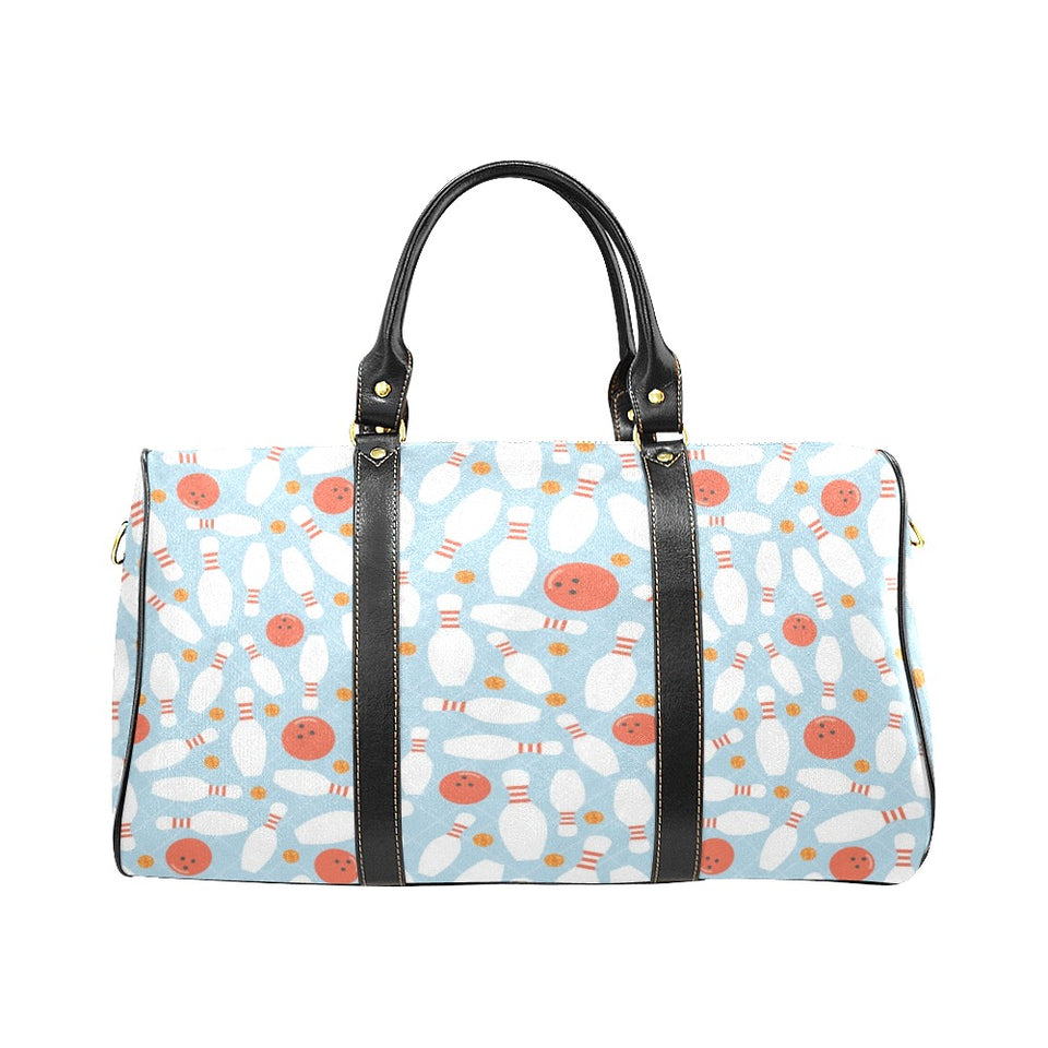 Bowling ball bowling pins blue blackground Travel Bag