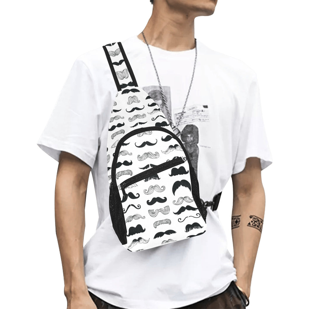 Mustache Beard Pattern Print Design 04 All Over Print Chest Bag