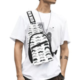 Mustache Beard Pattern Print Design 04 All Over Print Chest Bag
