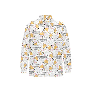 Greyhound Pattern Print Design 03 Men's Long Sleeve Polo Shirt