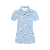 Seagull Pattern Print Design 02 Women's All Over Print Polo Shirt
