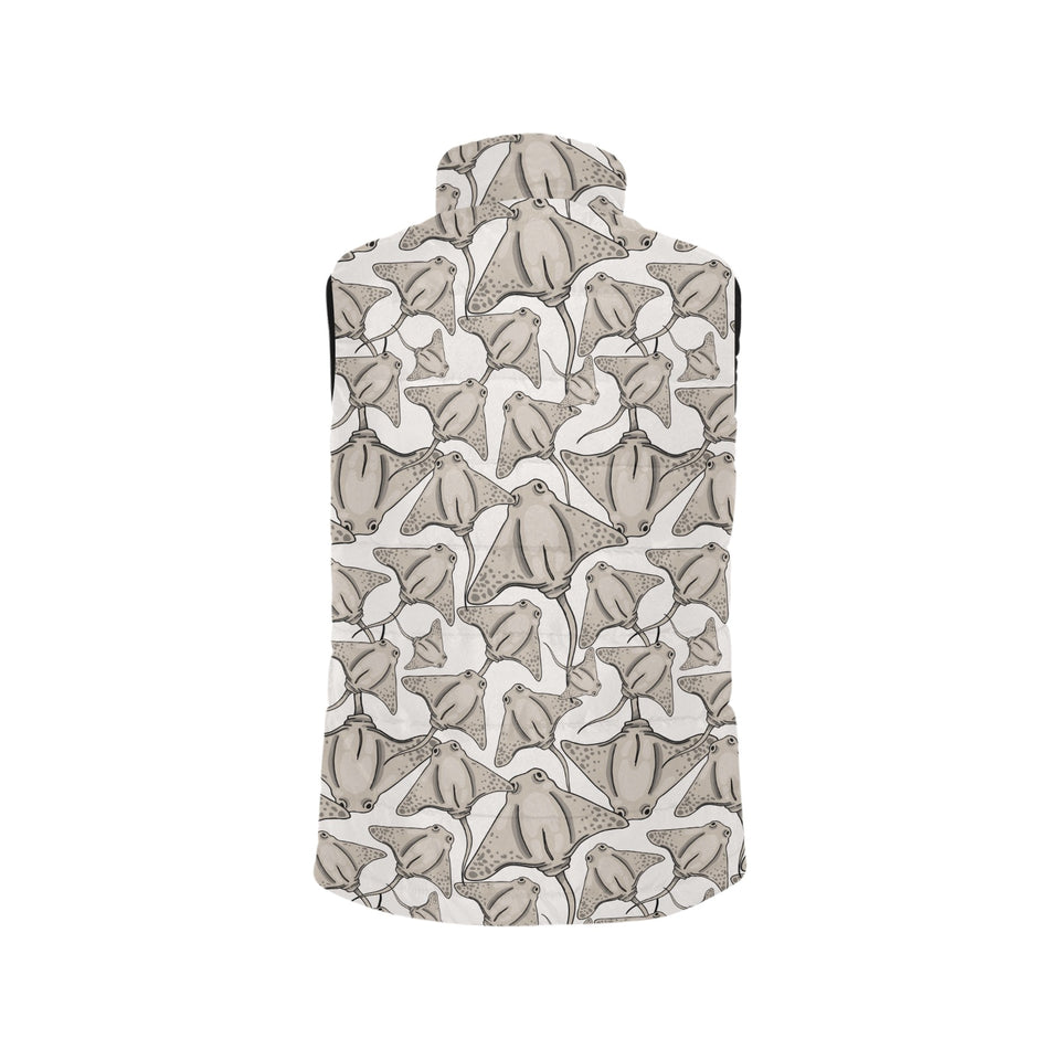 Stingray Pattern Print Design 05 Women's Padded Vest