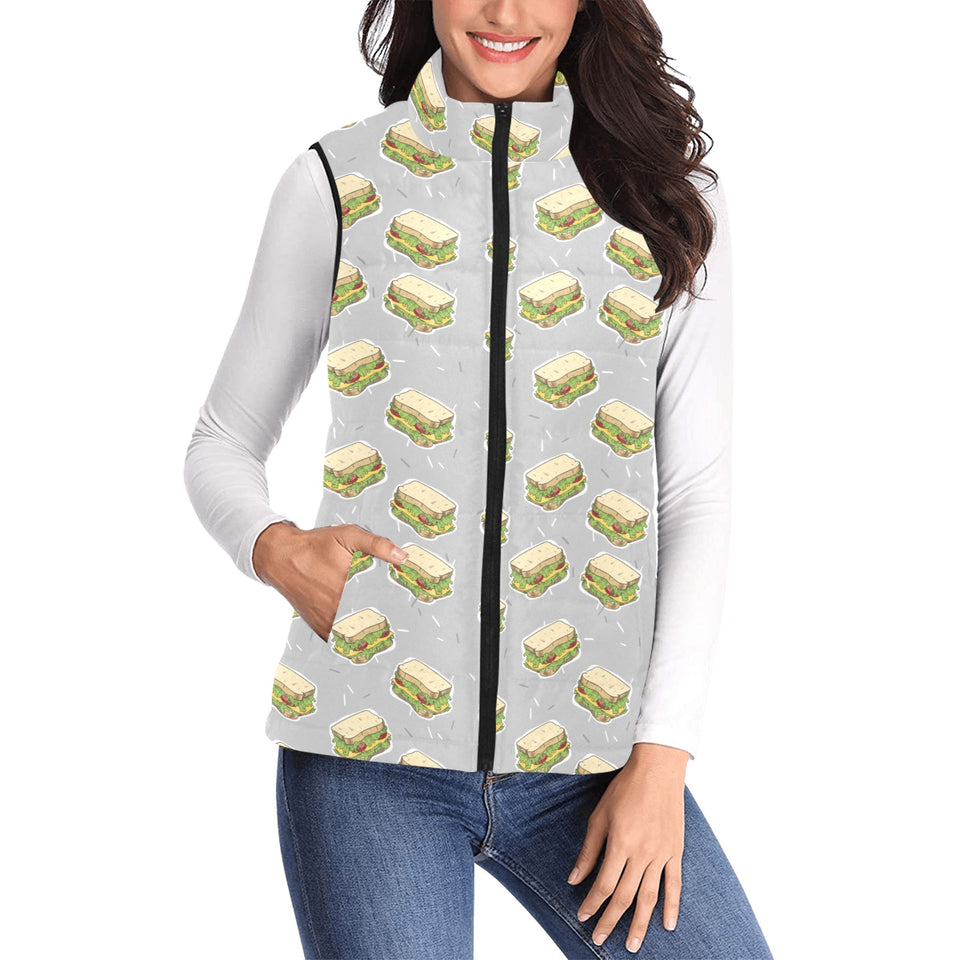 Sandwich Pattern Print Design 05 Women's Padded Vest