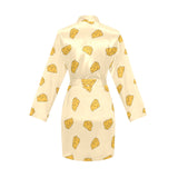 Cheese pattern Women's Long Sleeve Belted Night Robe