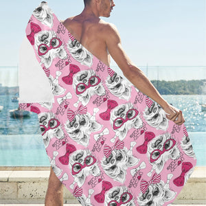 Yorkshire Terrier Pattern Print Design 03 Beach Towel