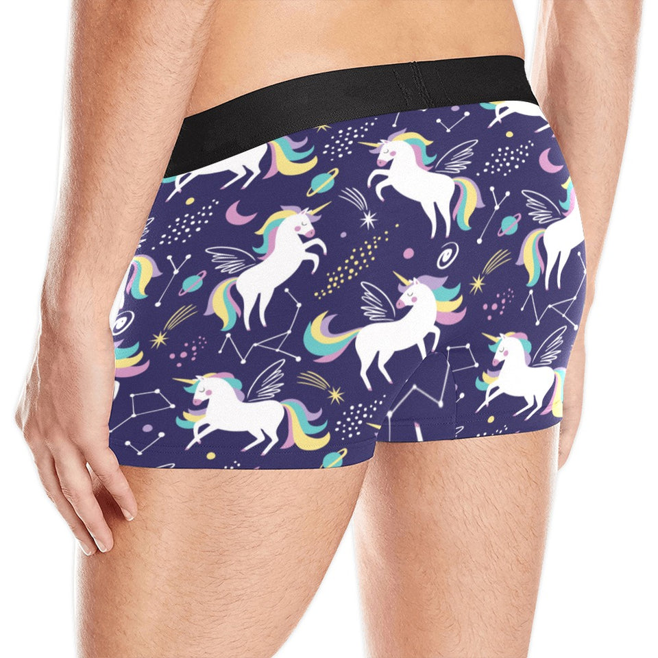 Hand drawn cute unicorn star planet Men's All Over Print Boxer Briefs Men's Underwear