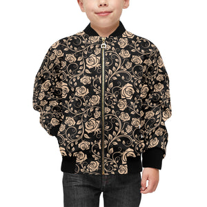 Rose Pattern Print Design 04 Kids' Boys' Girls' Bomber Jacket