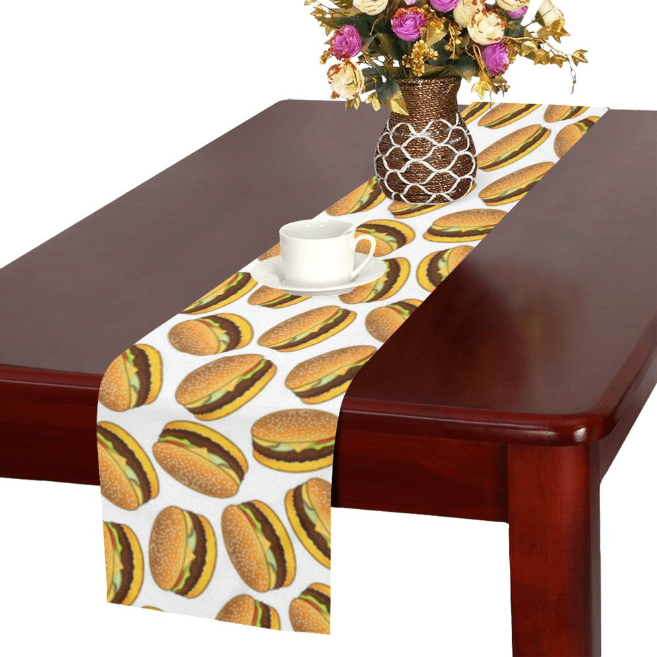 Hamburger Pattern Print Design 03 Table Runner