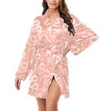 Snake lilies flower pattern Women's Long Sleeve Belted Night Robe