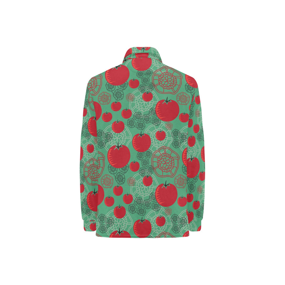 Tomato design pattern Women's Long Sleeve Polo Shirt