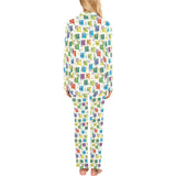 Chemistry Periodic Table Pattern Print Design 05 Women's Long Pajama Set