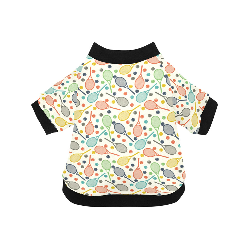 Tennis Pattern Print Design 03 All Over Print Pet Dog Round Neck Fuzzy Shirt