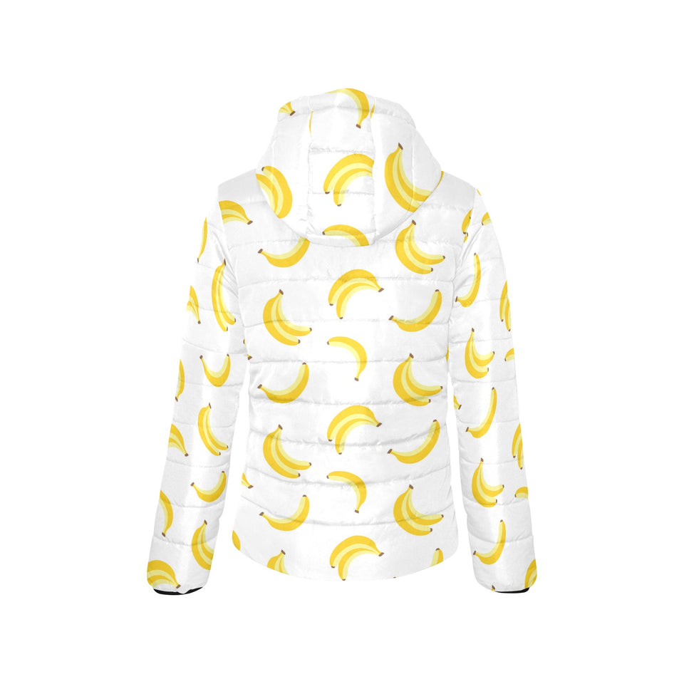 Banana pattern Women's Padded Hooded Jacket
