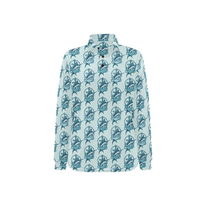 Swordfish Pattern Print Design 05 Women's Long Sleeve Polo Shirt