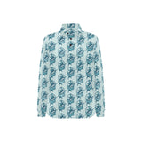 Swordfish Pattern Print Design 05 Women's Long Sleeve Polo Shirt