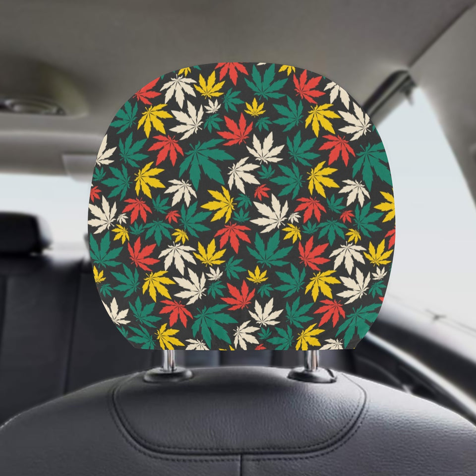 Canabis Marijuana Weed Pattern Print Design 02 Car Headrest Cover