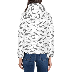 Swordfish Pattern Print Design 04 Women's Padded Hooded Jacket