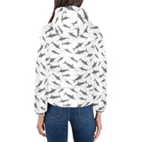 Swordfish Pattern Print Design 04 Women's Padded Hooded Jacket