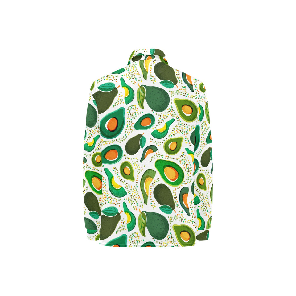 Avocado design pattern Women's Long Sleeve Polo Shirt