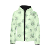broccoli sketch pattern Kids' Boys' Girls' Padded Hooded Jacket