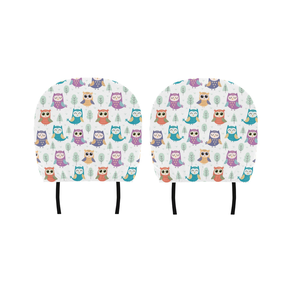 Cute owl pattern Car Headrest Cover
