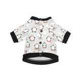 Cute Penguin christmas pattern All Over Print Pet Dog Round Neck Fuzzy Shirt