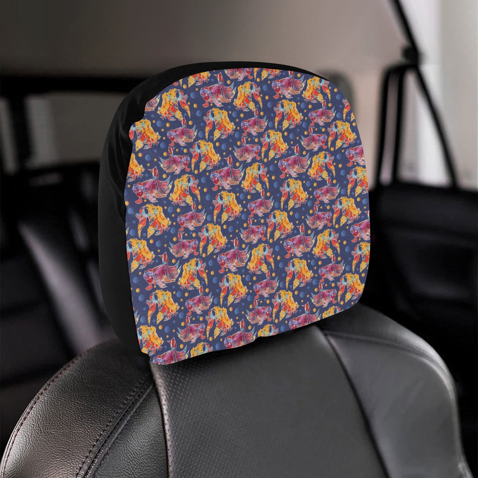 Goldfish Pattern Print Design 05 Car Headrest Cover