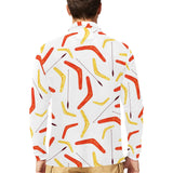 Waterclor boomerang Australian aboriginal ornament Men's Long Sleeve Polo Shirt