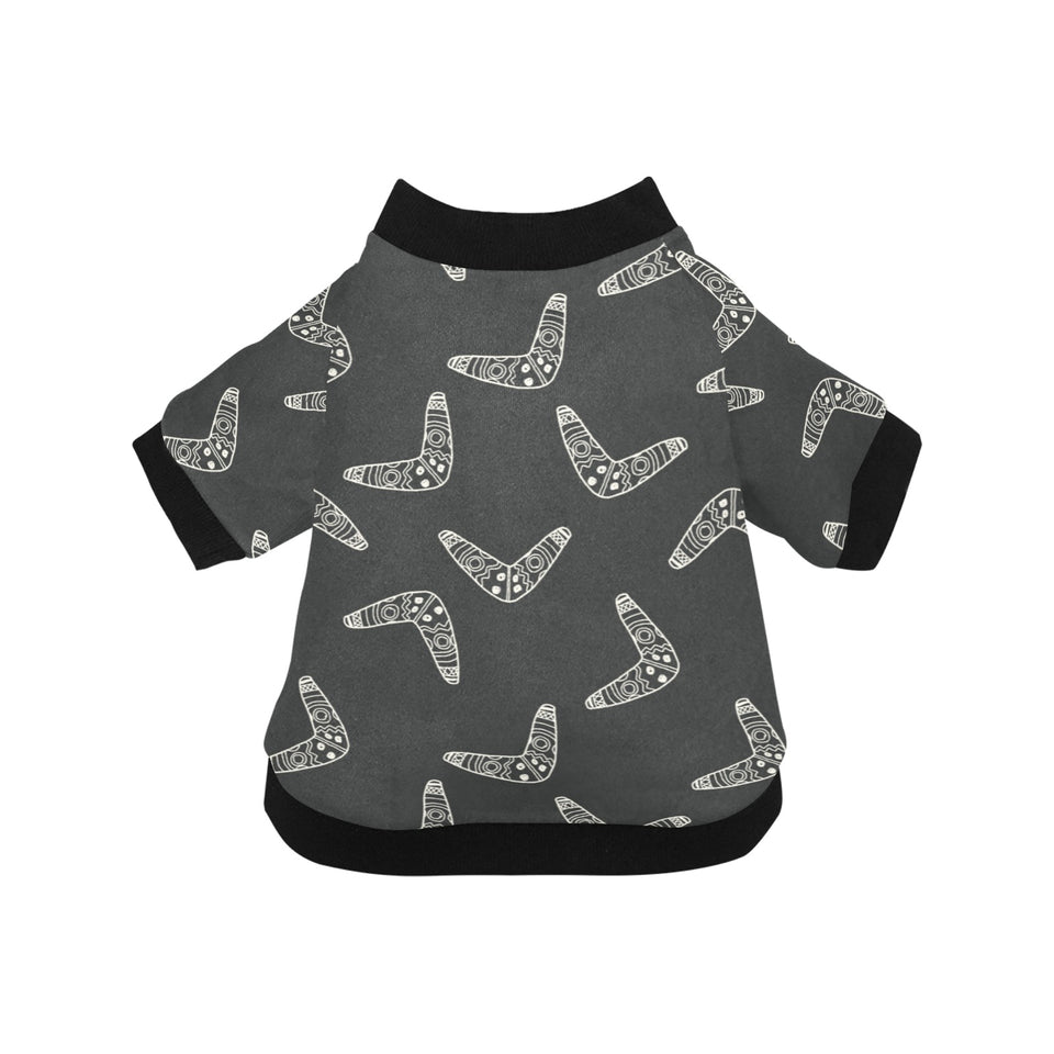 Hand drawn boomerang Australian aboriginal ornamen All Over Print Pet Dog Round Neck Fuzzy Shirt