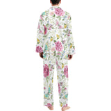 Hand drawn butterfly rose Men's Long Pajama Set