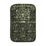 Cute sloths tropical palm leaves black background Car Seat Back Organizer