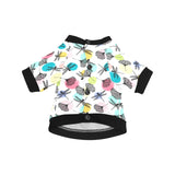 Dragonflies ginkgo leaves pattern All Over Print Pet Dog Round Neck Fuzzy Shirt