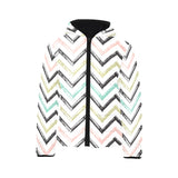 zigzag chevron paint pattern Kids' Boys' Girls' Padded Hooded Jacket